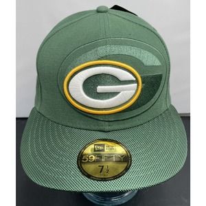 Green Bay Packers New Era 59Fifty NFL Cap On Field 7 1/2 Fitted Team Hat